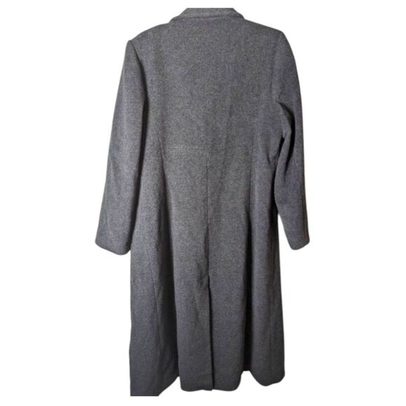 LARRY LEVINE Long Grey 100% Merino Wool Overcoat Size 10 - Picture 3 of 7